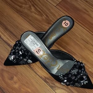 Sam Edelman Slides with feathers shoe Size 10